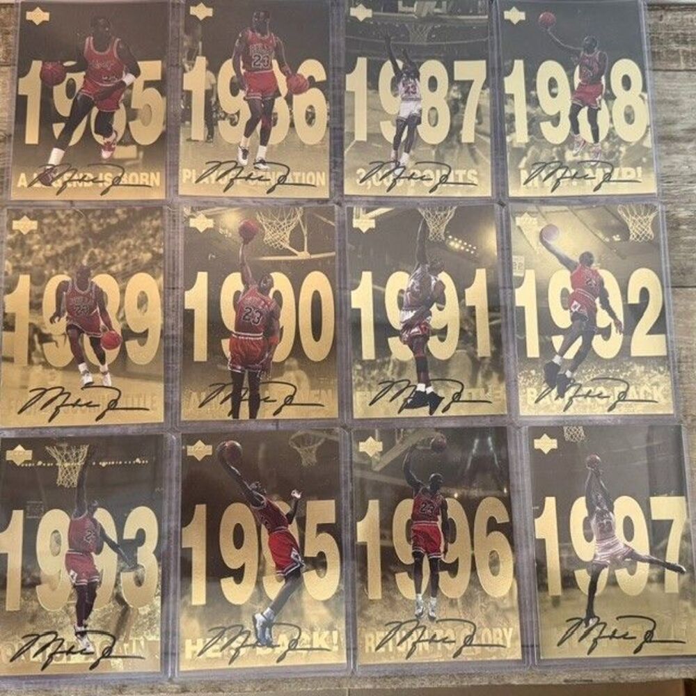 VINTAGE 1998 Micheal Jordan Upper Deck Gatorade Gold 12 Card Complete Set EX-NM